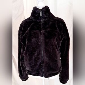 Calvin Klein PerformanceWomen's Faux Fur Full Zip Jacket Black Size Small